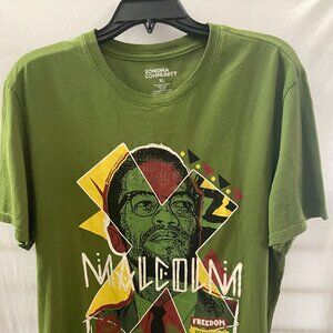 Sonoma Men’s Malcolm X Graphic T-Shirt – Retro Style, Short Sleeve, Size XL